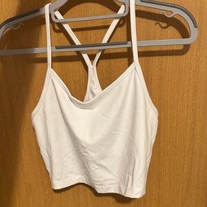 Aerie Offline Hugger White Strappy Crop Top